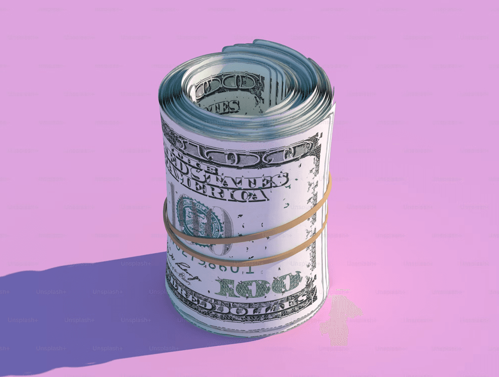 Image of a dollar bill roll.